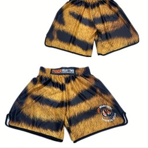 Tiger Pattern Men's Novelty High Stretch Comfy Boxing Shorts For Fighting Sports, Gift For Men