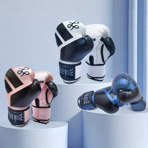 1 Pair Adult Boxing Gloves for Training & Sparring, Hook and Loop Closure, PU Leather, Protective Fighting Gloves for Punching Bag, Muay Thai, MMA, 14+ Age Group - TrueWuge